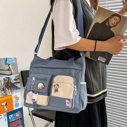 Wasserdichte Segeltuch Damen Handtaschen Schultertasche Nylon Damen Messenger Bag Oxford Umhängetaschen Tragetasche Büchertaschen für Mädchen Schultaschen