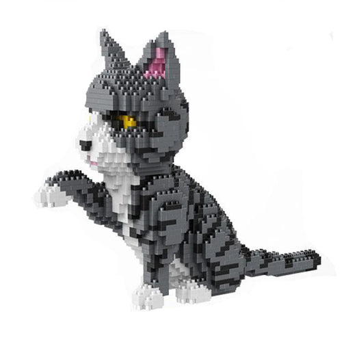 KNEW BUILT Entzückende Katzen-Mini-Modellbausteine Ausgeprägte Gesichter Orange und Schwarz Optionen für Kinderspielzeug Haustierfans Stilbausteine