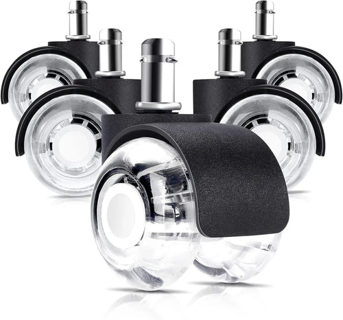 5 Bürostuhlrollen Bürostuhlrollen Durchmesser 50mm Hartbodenrollen Doppelrad-Design Drehstuhlrollen für Bürotisch