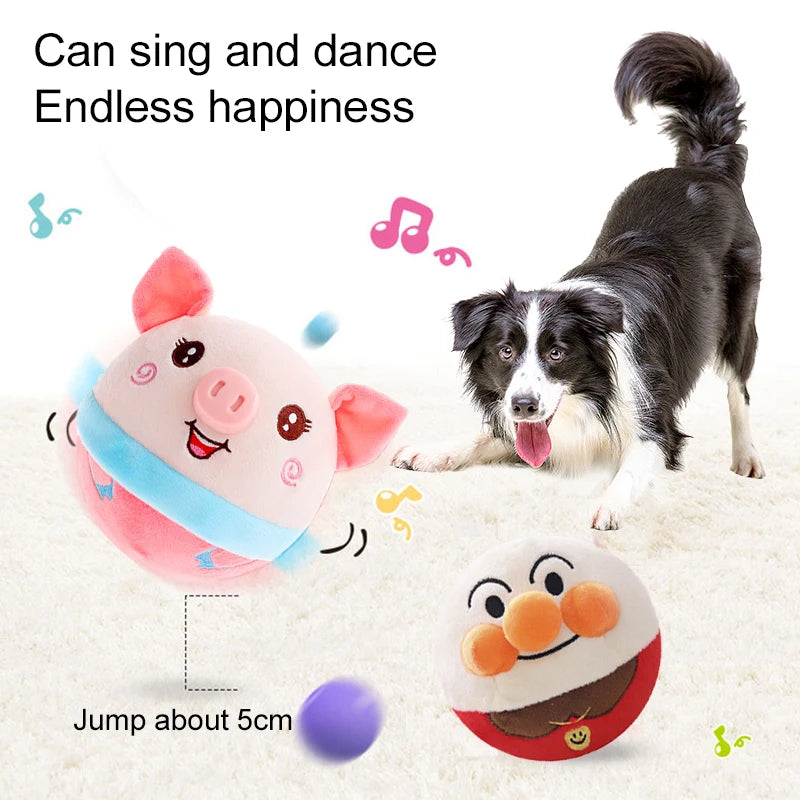 Electronic Pet Dog Toy Ball Pet Bouncing Jump Balls Talking Interactive Dog Plush Doll Toys New Gift For Pets USB Rechargeable