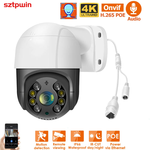 8MP 2,5'' POE PTZ Video IP CCTV Überwachungs-Sicherheitsnetzwerkkamera-System 4XDigital ZOOM Gesichtserkennung Außen wasserdicht XMEYE