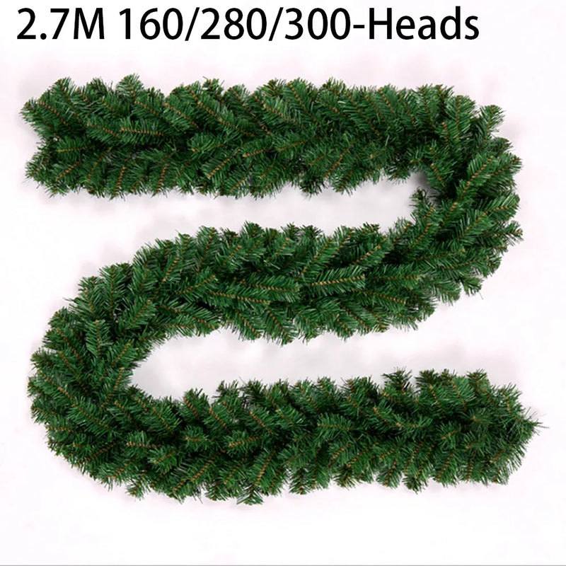 2.7M Christmas Garland Home Party Wall Door Decor Christmas Tree Ornaments For Stair Fireplace Xmas Decoration Party Supplies