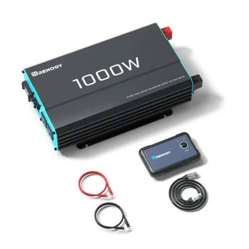 Renogy 1000W Reiner Sinus Wechselrichter 12V DC auf 120V AC Konverter für Zuhause, Wohnmobil, LKW