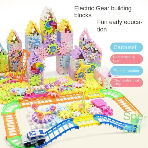 Versatile Electric Rotating Gear Building Block Toys, Montessori Block Bricks toys For Children Boys Girl Birthday Gifts