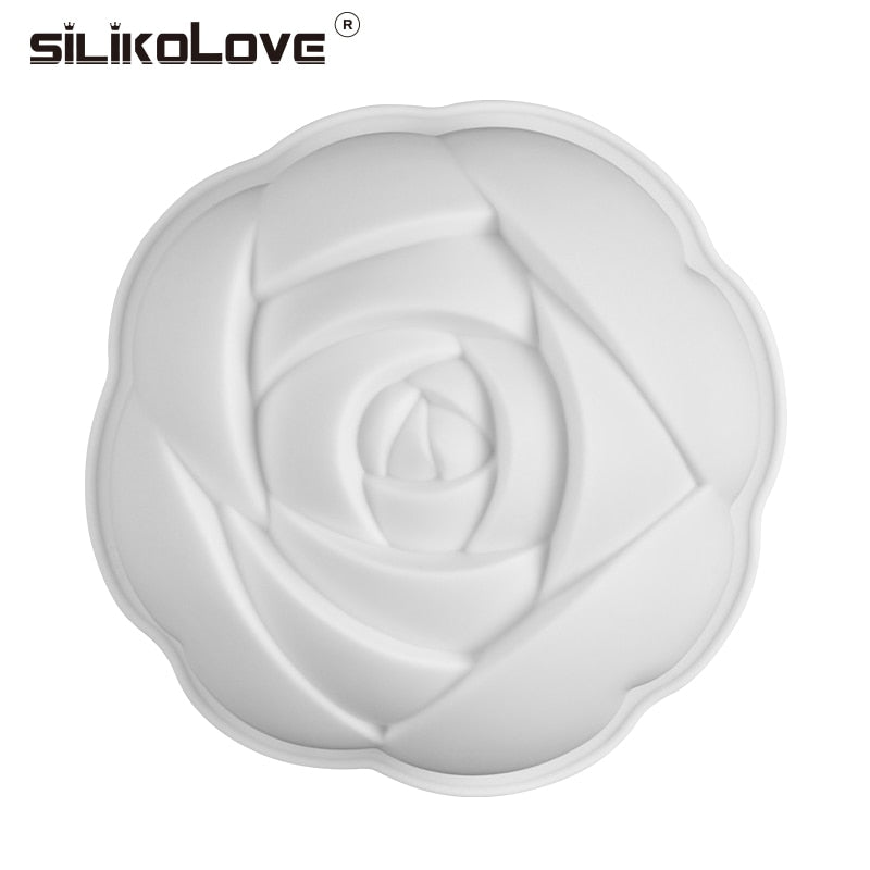 SILIKOLOVE 3D Rose Flower Silicone Baking Pan for Pastry Cake Tray Mold Silicone Baking Mold for Sweets Baking Forms Bakeware