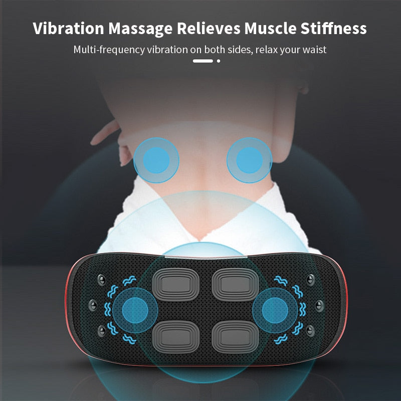 Jinkairui Electric Lumbar Traction Device Dual Care Waist Back Massager Heating Vibration Spine Support Waist Relieve Fatigue