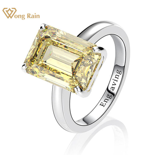 Wong Rain Classic 100% 925 Sterling Silber Erstellt Moissanite Edelstein Hochzeit Engagement Diamanten Ring Edlen Schmuck Großhandel