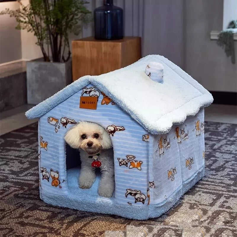 Foldable Dog House Kennel Bed Mat For Small Medium Dogs Cats Winter Warm Chihuahua Cat Nest Pet Products Basket Puppy Cave Sofa