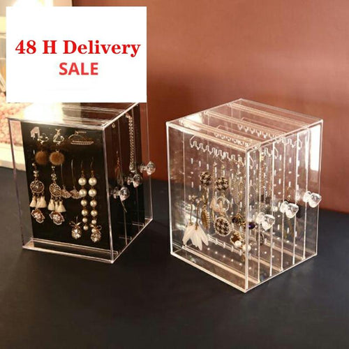 Transparent Schmuck Aufbewahrungsbox Ohrring Display Ständer Aufbewahrungsbox Organizer Schublade Lagerregal Halskette Schmuck Vitrine