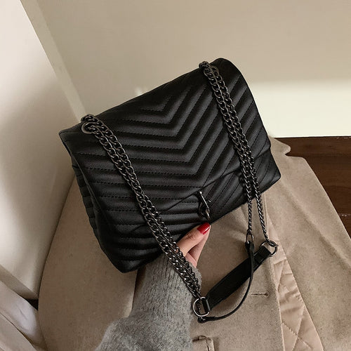 Modedesigner Frauen Kette Pu-Leder Umhängetasche Hochwertige Damen Crossbody Taschen für Frauen Casual Kleine Messenger Bags