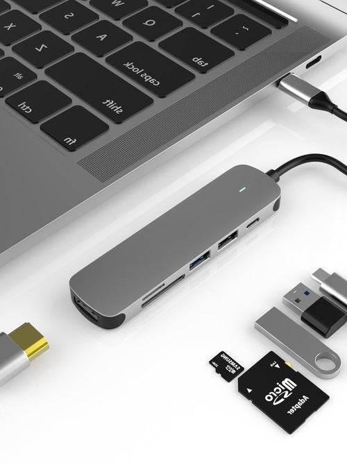 USB C Hub Docking Station Aluminium Alloy Type C to USB3.0 4K HDMI SD PD TF for Macbook Pro HP DELL Surface Lenovo Samsung