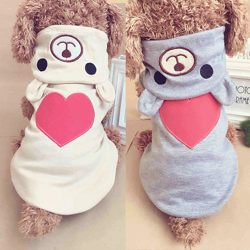 Süße Hundekleidung für kleine Hunde Baumwollkleidung Mantel Hoodies für Chihuahua Haustiere Hunde warme Kleidung Pyjamas Love Bear Kostüm 30S1