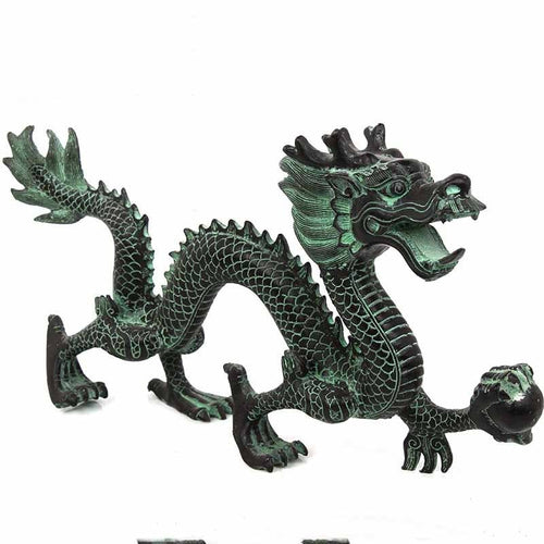 Feng-Shui-Bronze-Drache, der Perlen-Ornamente fängt, glückliches Heimhandwerk, dekorative Kunst