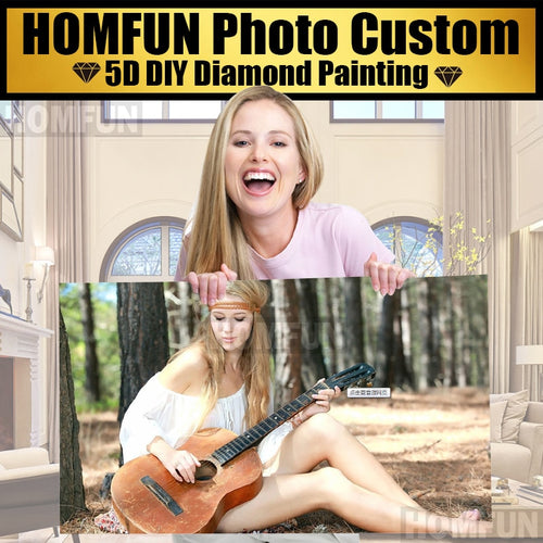 HOMFUN Fotos Custom Machen Sie Ihre eigene Diamantmalerei Custom Full Drill Daimond 5d DIY Malerei Stickerei Kreuzstich geklebt