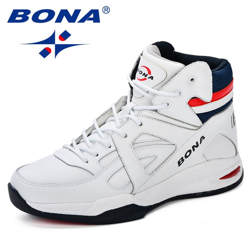 BONA Baskets Homme Herren Basketballschuhe Cow Split Herrenschuhe Outdoor Flat High Top Sportschuhe Herren Trainer Zapatillas Comfy