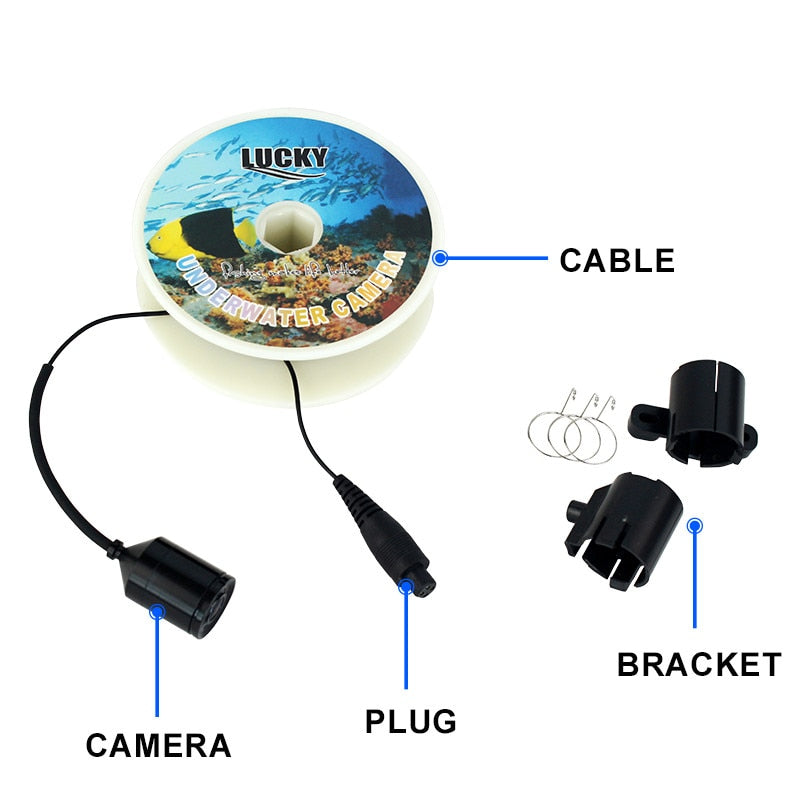 LUCKY Portable Underwater Fishing finder match with 3308-8 System CMD sensor 3.5 inch TFT RGB Waterproof Monitor Fish Sea 20M