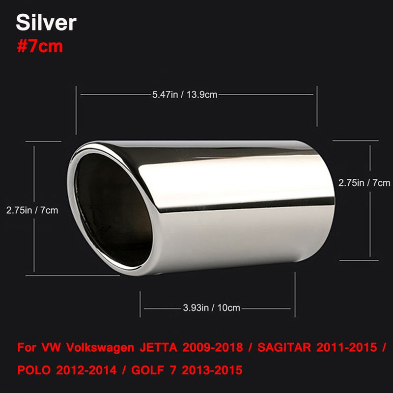 2Pcs/Set Chrome Plating Stainless Steel Car Exhaust Muffler Tip Pipes Covers for Audi A1 A3 A4 TT 2009-2015/VW Volkswagen PASSAT