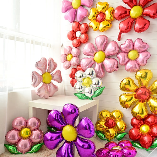 Flower Foil Balloons leaf Flower Baloon Birthday Party Wedding decorations Party Suplies Globos Baby Shower Girls Children toys