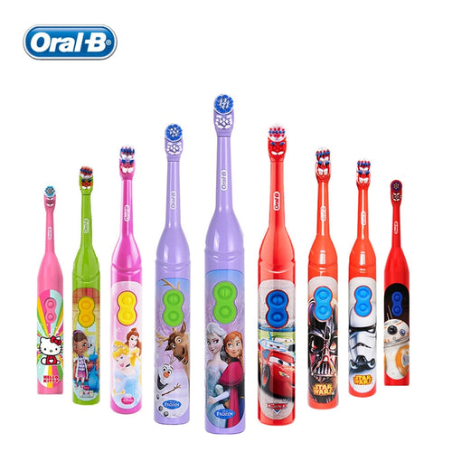 Oral B Electric Toothbrush Kids Rotation Vitality Cartoon Soft Bristles Battery Powered Tooth Brush for Children Oral Gum Care