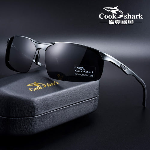Cook Shark 2020 neue Aluminium-Magnesium-Sonnenbrille Herren-Sonnenbrille HD polarisierte Fahrerbrille Flut