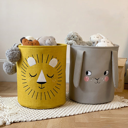 Baby Laundry Basket Cute Dinosaur Foldable Toy Storage Bucket Picnic Dirty Clothes Basket Box Canvas Organizer Cartoon Animal