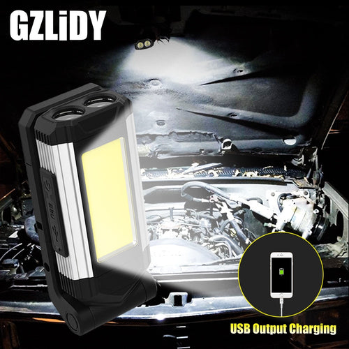 COB-Arbeitslicht mit Magnet LED-Taschenlampe Multifunktionale verstellbare Campinglampe Waterpoof Torch USB wiederaufladbare Laterne