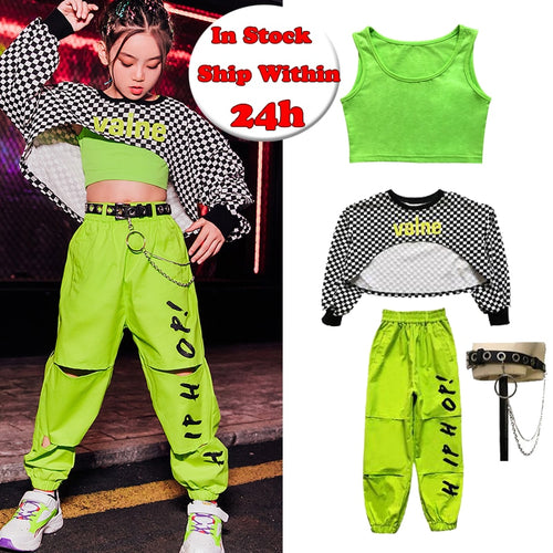 2022 Mädchen Jazztanz Kostüme Kinder Hip-Hop Street Dance Kleidung Ballroom Hip Hop Tanzkleidung Bühnenoutfits DQS6223