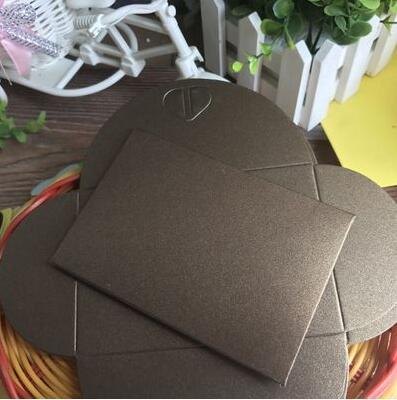 (10 pieces/lot) Mini 10.5x7.2cm Love Buckle Pearl Envelopes Wedding Invitations New Year Greeting Cards Christmas Cards