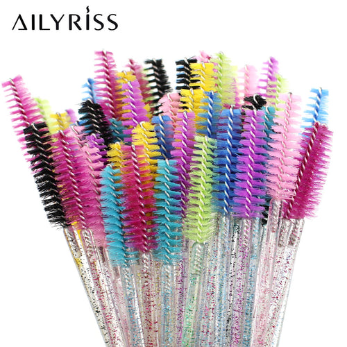 Einweg-Wimpernbürste, 25/50 Stück, Kristall-Augenbürste, Diamantgriff, Mini-Wimperntusche, Zauberstäbe, Wimpernverlängerung, Make-up-Pinsel-Set