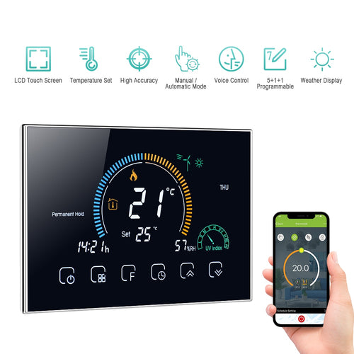 Wi-Fi Thermostat Programmable Termostato Wifi Caldera Gas Water Boiler Six Period Voice APP Control LCD For Echo Google Home