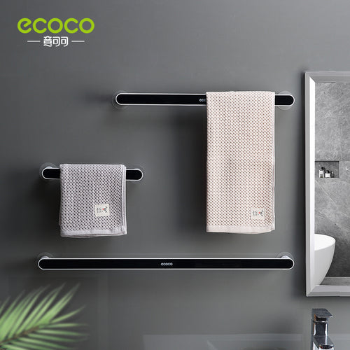 ECOCO Towel Rack Towels Organizer Wall-Mounted Rack Punch Free for Home Towel Cabinet Plastic Towel Shelf Bathroom Supplie
