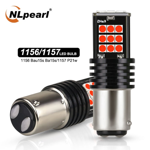 NLpearl 2pcs Py21w Ba15s P21w Led 1156 Bau15s Birne 3030SMD Canbus 1157 Led Bay15d P21/5w Auto Blinkerlampe Bremsrückfahrlicht