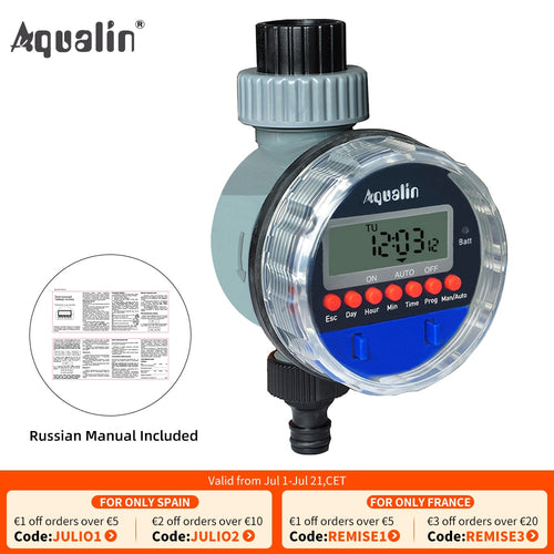 Automatischer LCD-Anzeigen-Bewässerungs-Timer Elektronischer Hausgarten-Kugelhahn-Wasser-Timer für Gartenbewässerungs-Controller # 21026