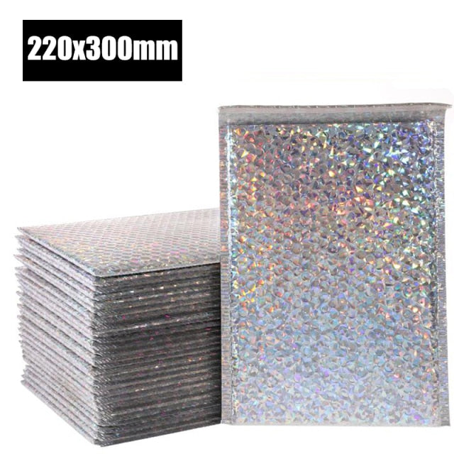 50pcs/Lot Foam Envelope Self Seal Mailers Padded Shipping Envelopes With Bubble Mailing Bag Shipping Packages Black Gold Silver