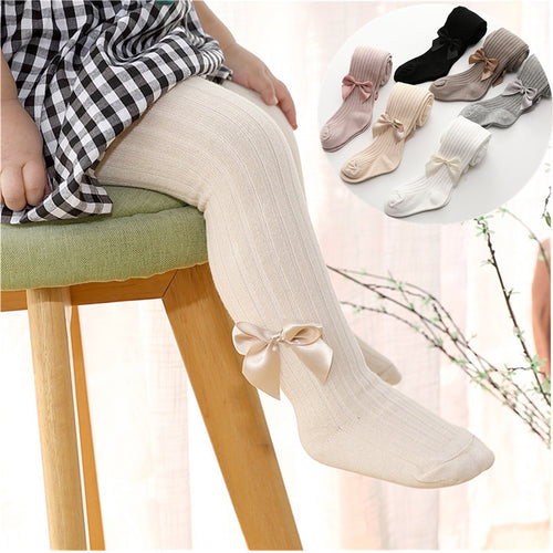 Baumwolle Mädchen Strumpfhose Prinzessin Bowknet Baby Mädchen einteilige Strumpfhose Baby Frühling und Herbst neue Art Hose Spitzenstrumpf