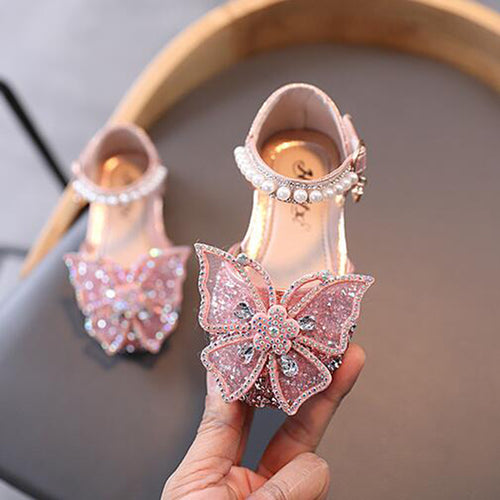 Sommer Mädchen Sandalen Mode Pailletten Strass Bogen Mädchen Prinzessin Schuhe Baby Mädchen Schuhe Flache Ferse Sandalen Größe 21-35 SHS104