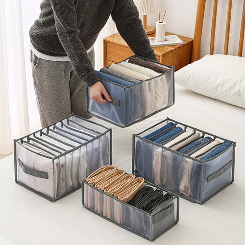Fordable Jeans Storage Box Separation Clothes Underwear Pants Compartment Storage Closet Drawer Wardrobe Divider Home Organizer