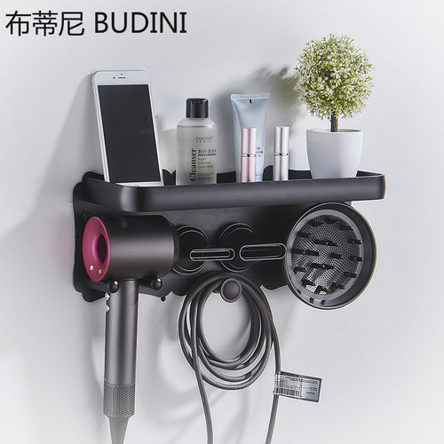Haartrocknerhalter Wandmontiertes Lagerregal Badezimmerregal für Dyson Supersonic Haartrockner Punch-Free Rack