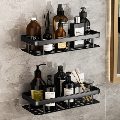 2PCS Aluminum Bathroom Shelves No-Drill Corner Shelf Shampoo Holder for Shower Kitchen Bathroom Organizer Bathroom Accessories