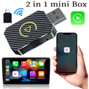 2025 2-in-1 Drahtloser CarPlay Android Auto Adapter WiFi BT5.0 Smart Dongle Plug&Play Mini Box für kabelgebundene CarPlay/Android Auto Autos