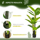 Homcom Artificial Banana Tree 150 cm with Pot and 18 Leaves for Home Decoration