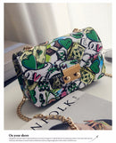 2022 Neue Damentaschen Sommer Graffiti Damen Designer Handtaschen Hochwertige Kette Mini Tasche Damen Umhängetaschen Für Frauen Clutch
