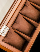 3/5/8/10/12 Fächer Holz Uhrenbox Organizer Neu Kaffeefarbene Uhrenhalterung mit Glasfenster Herren Uhrenaufbewahrungsbox Geschenkbox