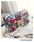 2022 Neue Damentaschen Sommer Graffiti Damen Designer Handtaschen Hochwertige Kette Mini Tasche Damen Umhängetaschen Für Frauen Clutch