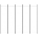 White 5-Panel Divider 250x200 cm Fabric Home decoration products, partition screens, privacy screens