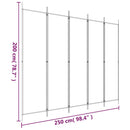 White 5-Panel Divider 250x200 cm Fabric Home decoration products, partition screens, privacy screens