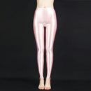 2020 Sexy Satin Glänzende Leggings Hose Glitzer Strümpfe Glänzende Japanische Knöchellange Hose Hohe Taille Strumpfhosen Damen Yogahose