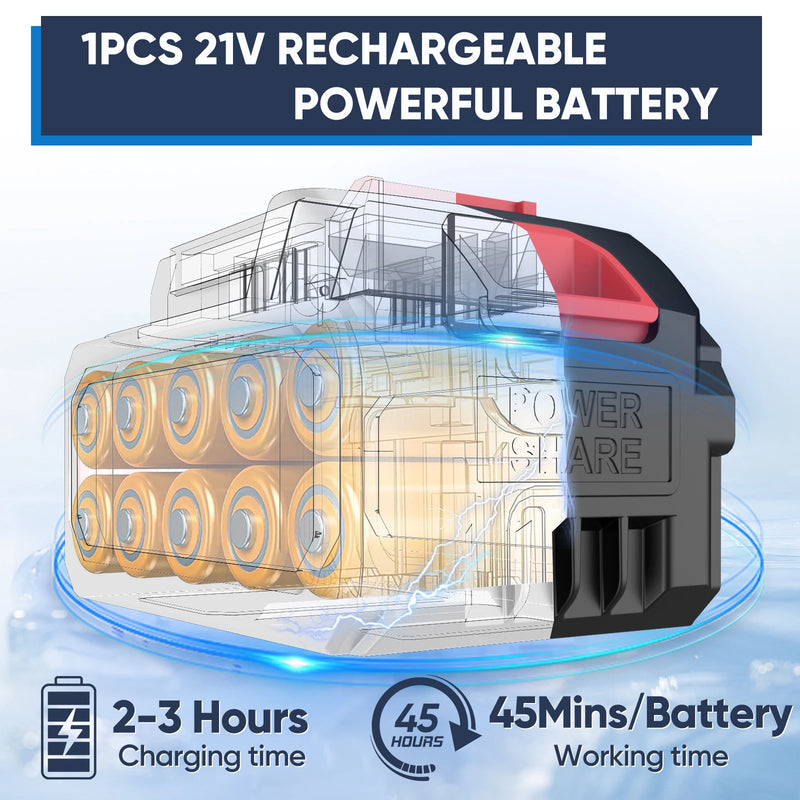 Wireless high pressure water gun, 21V, 70bar, foam production, 20000rpm, car wash gun for Auto, Home Garden Machine Tool