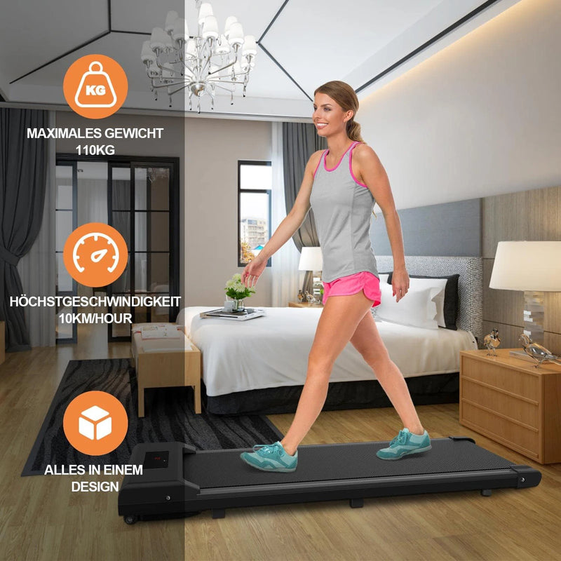 Speed Range and Remote Control 130 KG bigzzia Treadmills for Home Walking Pad Treadmill 2.5HP underdesk treadmill with 1-10 km/h