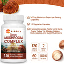 Mushroom Complex Supplement - Lions Mane, Reishi Nootropic Brain Health, Memory and Focus, Enhance Energy - 120 Capsules